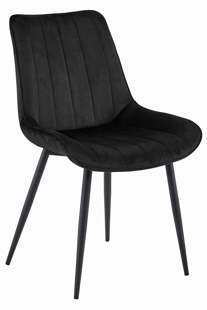 SOSA Stuhl – schwarzer Samt / schwarze Beine x 1