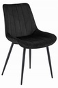 SOSA Stuhl – schwarzer Samt / schwarze Beine x 1