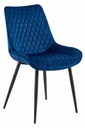 VERDO Stuhl – marineblauer Samt / schwarze Beine x 1