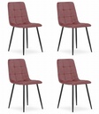KARA Stuhl – rosa Samt / schwarze Beine x 4
