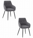 BENI Stuhl – dunkelgrauer Stoff / schwarze Beine x 2