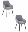 BENI Stuhl – hellgrauer Stoff / schwarze Beine x 2