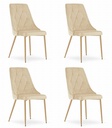 IMOLA Stuhl – hellbeiger Samt / holzfarbene Beine x 4