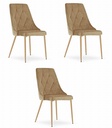 IMOLA Stuhl – brauner Samt / holzfarbene Beine x 3