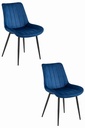 SOSA Stuhl – marineblauer Samt / schwarze Beine x 2