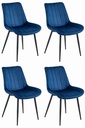 SOSA Stuhl – marineblauer Samt / schwarze Beine x 4