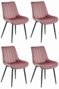 SOSA Stuhl – dunkelrosa Samt / schwarze Beine x 4