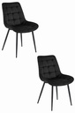 BERA Stuhl – schwarzer Samt / schwarze Beine x 2