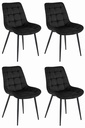 BERA Stuhl – schwarzer Samt / schwarze Beine x 4