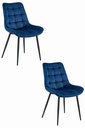 BERA Stuhl – marineblauer Samt / schwarze Beine x 2