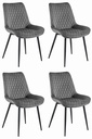 VERDO Stuhl – dunkelgrauer Samt / schwarze Beine x 4