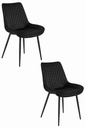 VERDO Stuhl – schwarzer Samt / schwarze Beine x 2