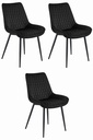 VERDO Stuhl – schwarzer Samt / schwarze Beine x 3