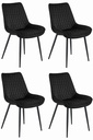VERDO Stuhl – schwarzer Samt / schwarze Beine x 4