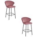 GATTA-Hocker – dunkelrosa Samt / schwarze Beine x 2