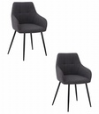 BENI Stuhl – graphitfarbener Stoff / schwarze Beine x 2