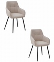 BENI Stuhl – beige Stoff / schwarze Beine x 2