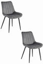 SOSA Stuhl – dunkelgrauer Samt / schwarze Beine x 2