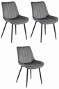 SOSA Stuhl – dunkelgrauer Samt / schwarze Beine x 3