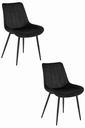 SOSA Stuhl – schwarzer Samt / schwarze Beine x 2