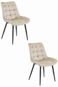 BERA Stuhl – beige Samt/schwarze Beine x 2