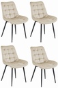 BERA Stuhl – beige Samt/schwarze Beine x 4