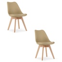 MARK Stuhl – Dunkelbeige / Naturbeine x 2
