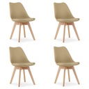 MARK Stuhl – Dunkelbeige / Naturbeine x 4