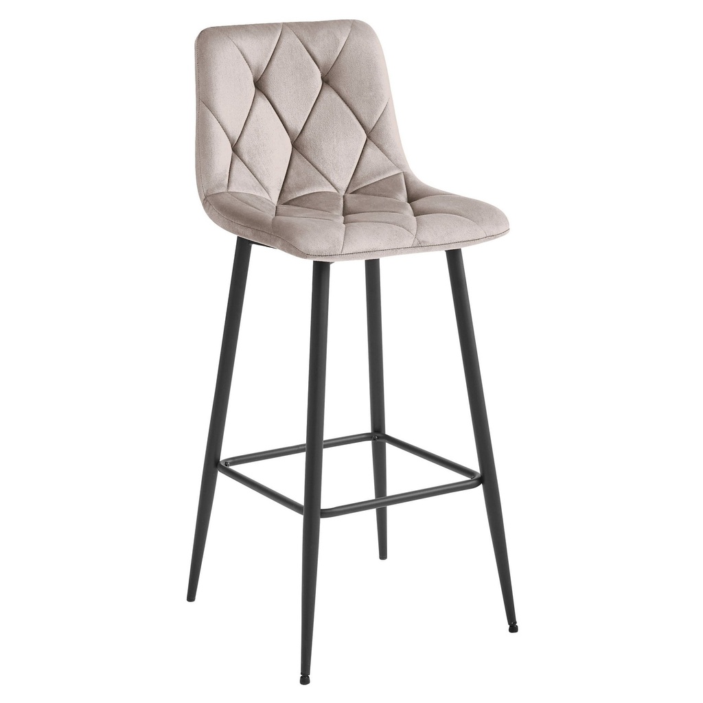 NADO Hocker – dunkelbeiger Samt / schwarze Beine x 1