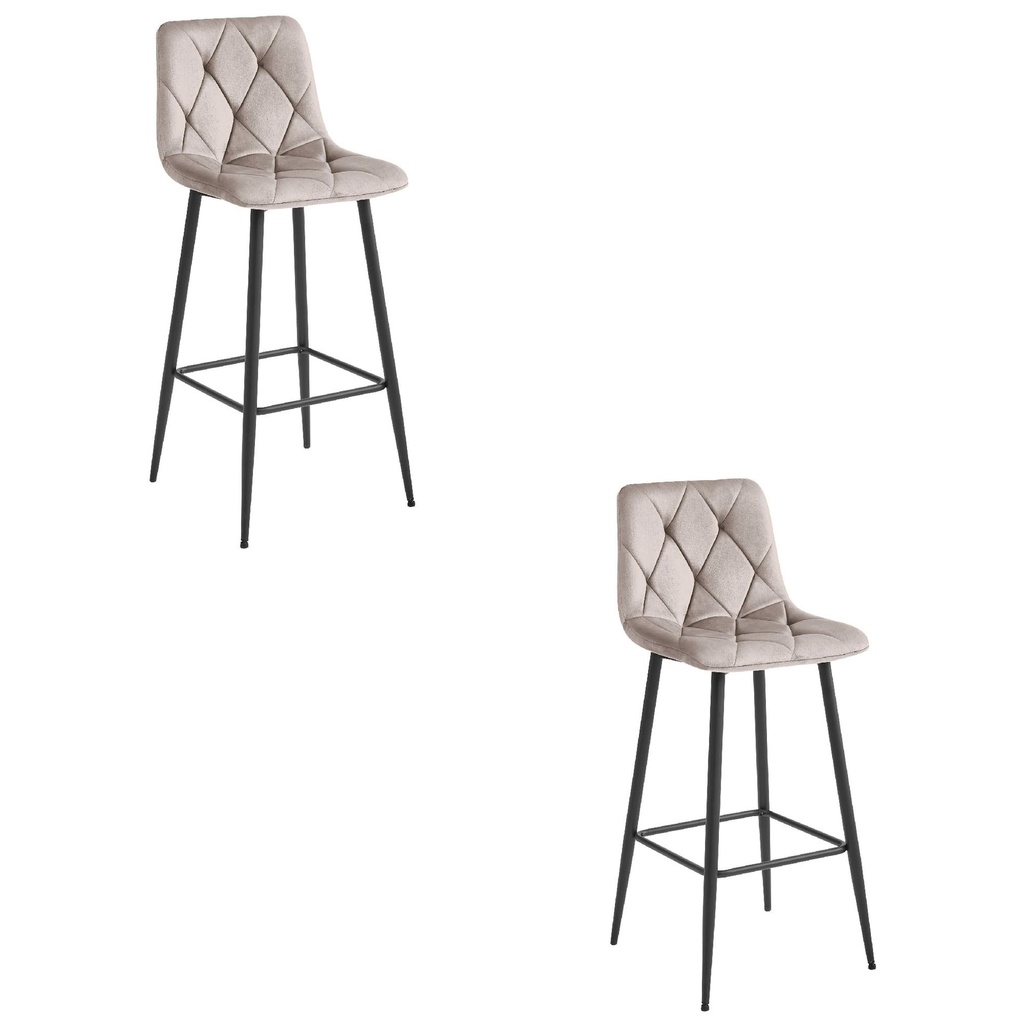 [model_3952_2-NADO-MODY85] NADO Hocker – dunkelbeiger Samt / schwarze Beine x 2