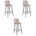 NADO Hocker – dunkelbeiger Samt / schwarze Beine x 3