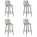 NADO Hocker – dunkelbeiger Samt / schwarze Beine x 4