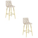 NADO Hocker – beige Samt / GOLDBeine x 2
