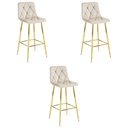 NADO Hocker – beige Samt / GOLDBeine x 3