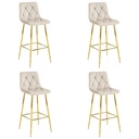 NADO Hocker – beige Samt / GOLDBeine x 4