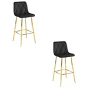 NADO Hocker – schwarzer Samt / GOLDBeine x 2