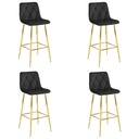 NADO Hocker – schwarzer Samt / GOLDBeine x 4