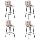 ARCETO Hocker – dunkelbeiger Samt / schwarze Beine x 4