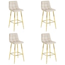 ARCETO Hocker – beige Samt / GOLD Beine x 4