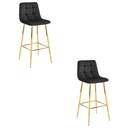 ARCETO Hocker – schwarzer Samt / GOLDBeine x 2