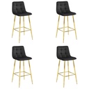 ARCETO Hocker – schwarzer Samt / GOLDBeine x 4