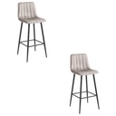 POZZA Hocker – dunkelbeiger Samt / schwarze Beine x 2