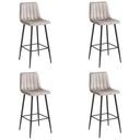 POZZA Hocker – dunkelbeiger Samt / schwarze Beine x 4