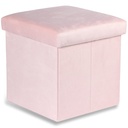 Klapphocker M – 30 x 30 x 30 cm, rosa Samt
