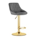 KAST Hocker – grauer Samt / goldene Basis