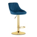 KAST Hocker – marineblauer Samt / goldenes Gestell
