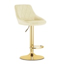KAST Hocker – beige Samt / goldene Basis