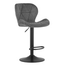 WEST Hocker – grauer Samt / schwarzes Gestell