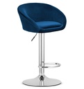 EAST-Hocker – marineblauer Samt / Chromgestell