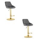 KAST Hocker – grauer Samt / goldene Basis x 2
